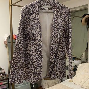 Rachel Zoe purple leopard blazer